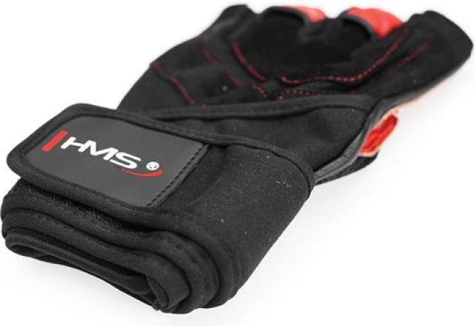 Actual product image HMS Schwarz/Rote rS Gym Handschuhe (S)