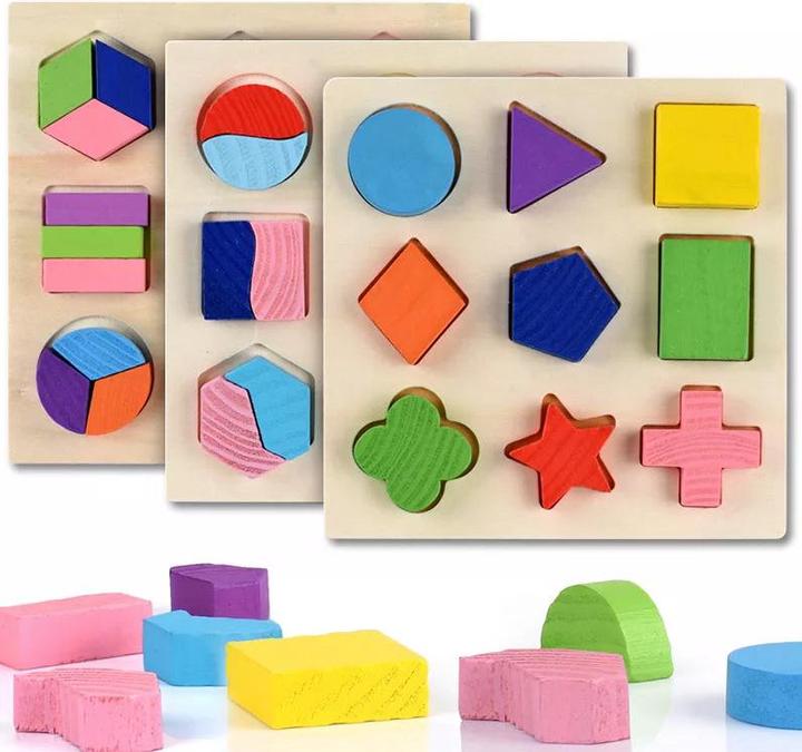 Actual product image Activity Board Geometric shapes puzzle