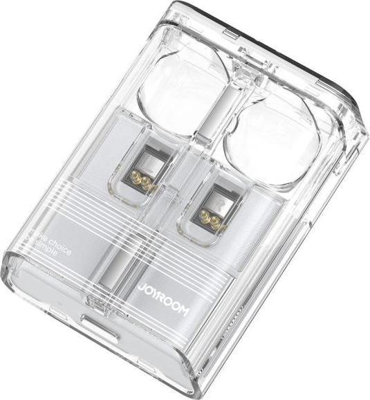 Actual product image Joyroom TWS JR-TC1 IceLens Series wireless headphones with LED lights - white (4 h, Wireless)