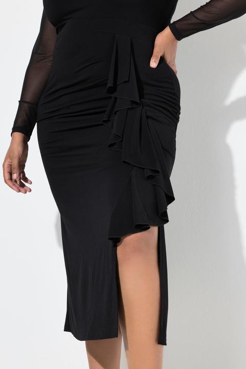 Immagine prodotto Ulla Popken Maxi abito con drappeggio, collo alto e maniche lunghe raglan (56)