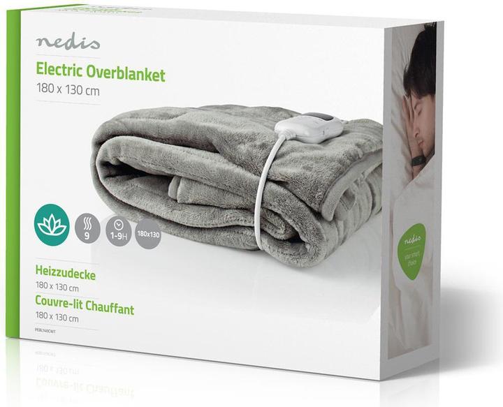 Immagine prodotto Nedis Copripiumino elettrico 1 persona 180 x 130 cm 9 impostazioni di calore lavabile overheatun (180 x 130 cm)