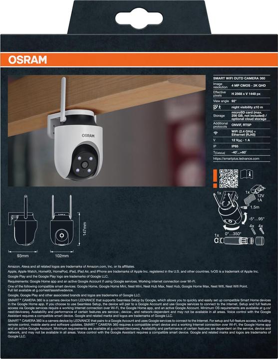 Produktbild Osram SMART+ WIFI OUTDOOR CAMERA 360 White