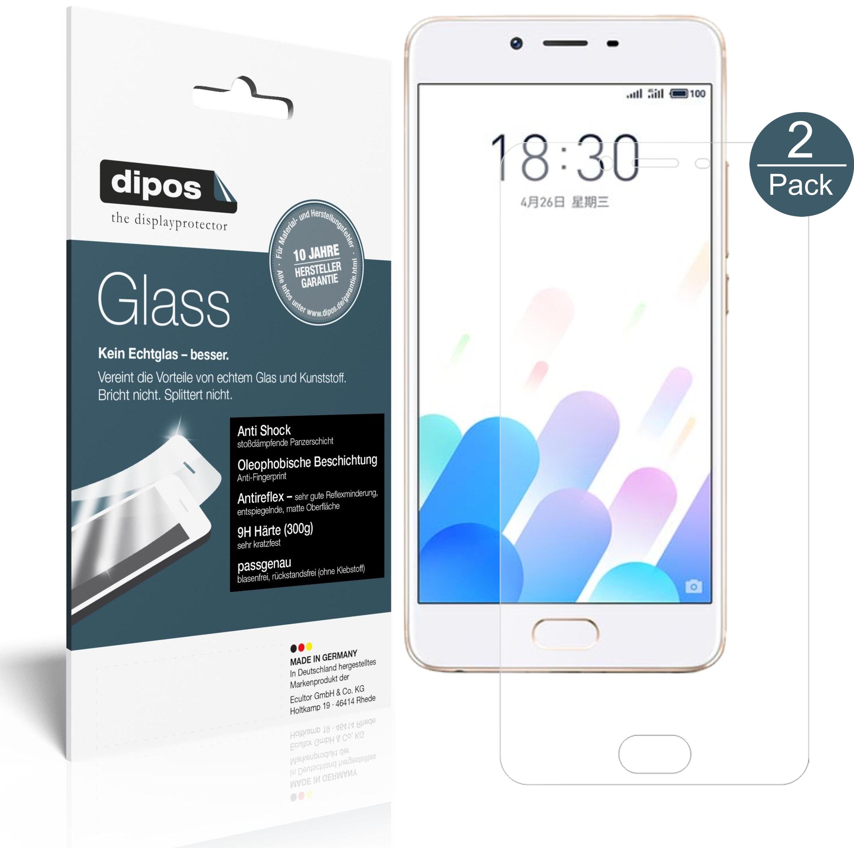 Dipos Displayschutz Anti-Shock (2 Stück, Meizu E2), Smartphone Schutzfolie, Transparent