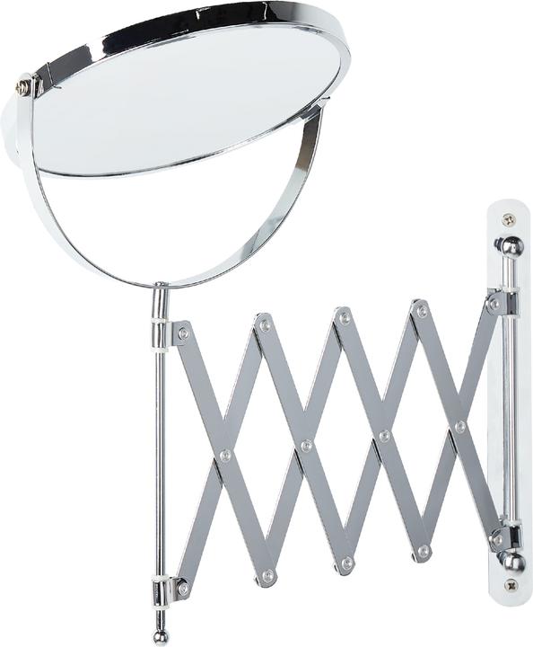 Actual product image Beliani Wall mirror with pull-out function ø 19 cm silver YVELINES