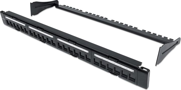 Produktbild Intellinet Patchpanel 24 Port unbestueckt 1 HE nummerierte Ports abnehmbare Kabelmanagementleiste