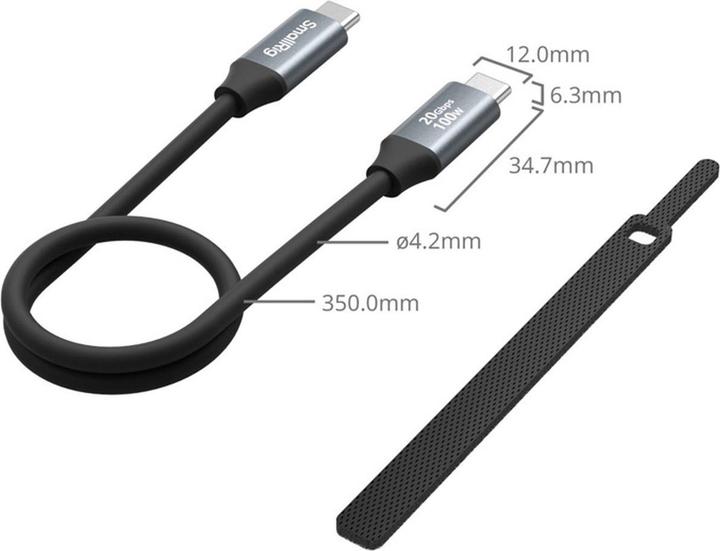 Actual product image SmallRig USB C (Straight) to USB C (Straight) Data Cable (35cm / 13.8in) 4788 (0.35 m, USB 3.1, 100 W)