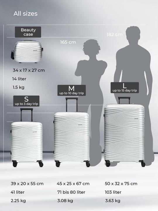 Immagine prodotto Pactastic Collezione 02 THE THREE SET Set di valigie a 4 ruote 3 pezzi (204 l)