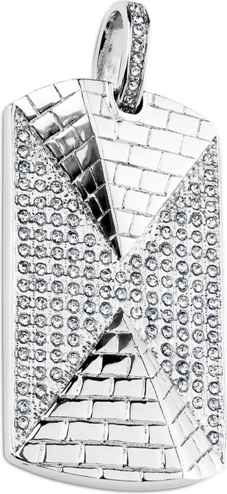 Produktbild Star Piercing Anhänger silber 3D Pyramide mit Kristall (Chirurgenstahl 316L)