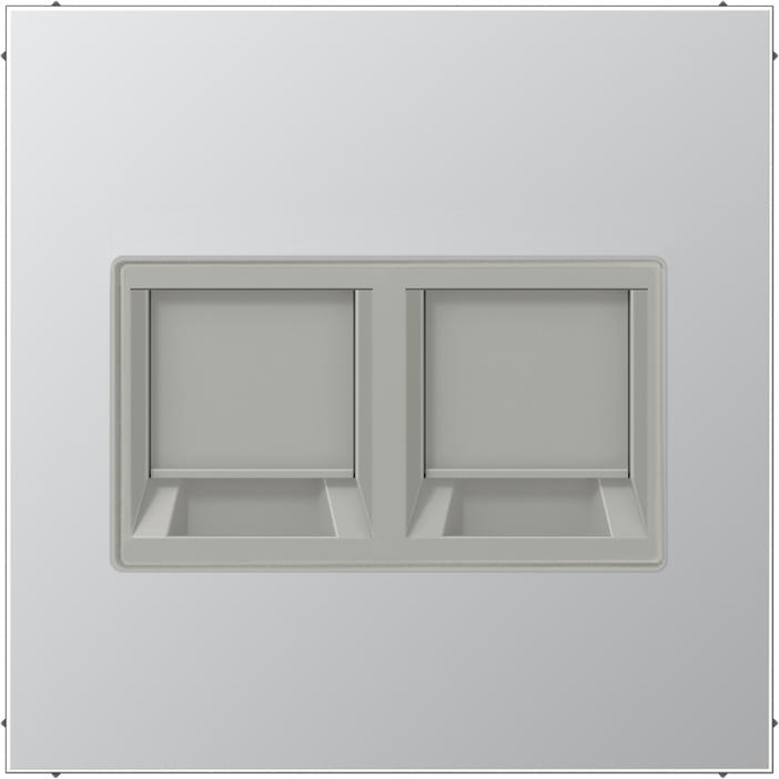 Actual product image JUNG Support ring Mod-Jack 2f LS aluminium with clamp AL1969-2AT