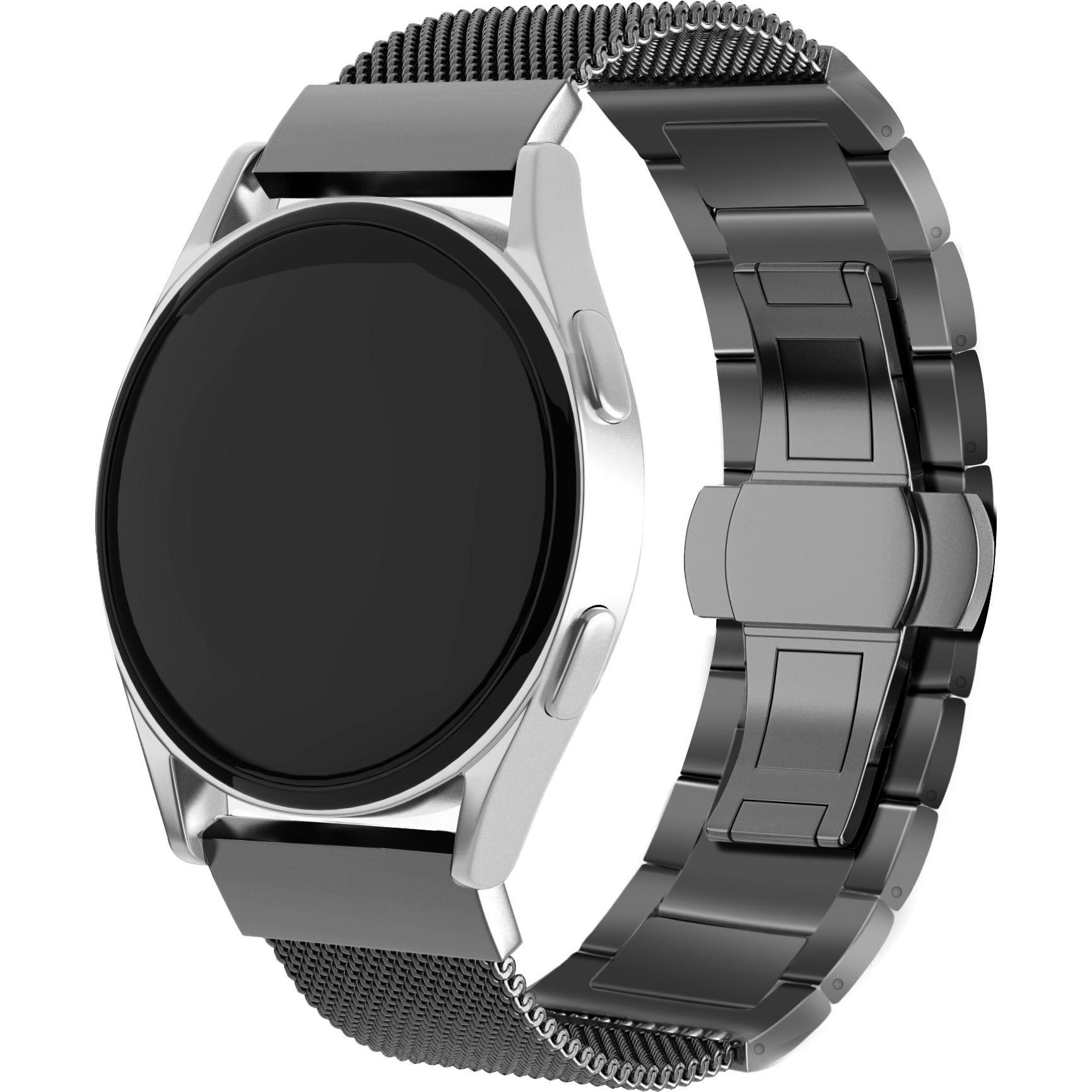 Strap-it Stahlarmband (Edelstahl), Uhrenarmband, Schwarz