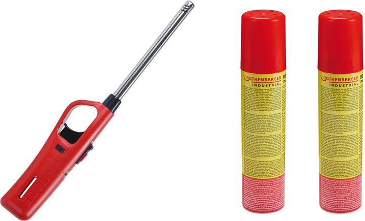 Rothenberger Industrial Gasanzünder Standard inkl. 2X Nachfüllgas 100 ml
