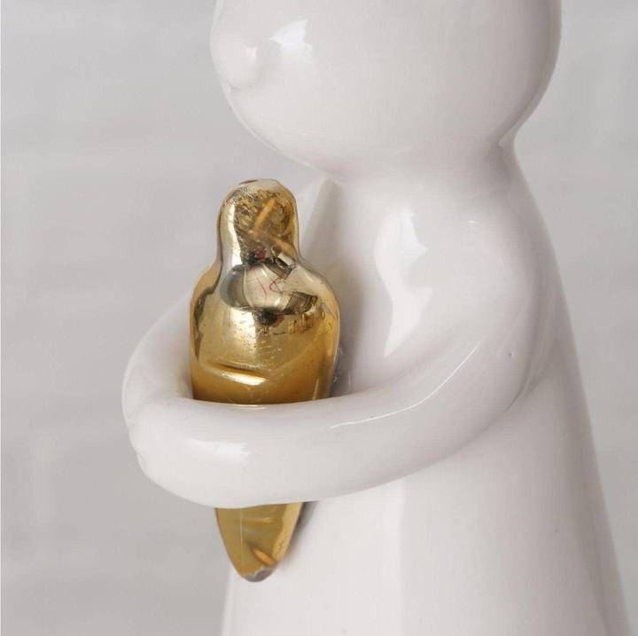 Image du produit Boltze Home Aufsteller Hase Hopsi 15 cm, Keramik, Weiss (1 x)