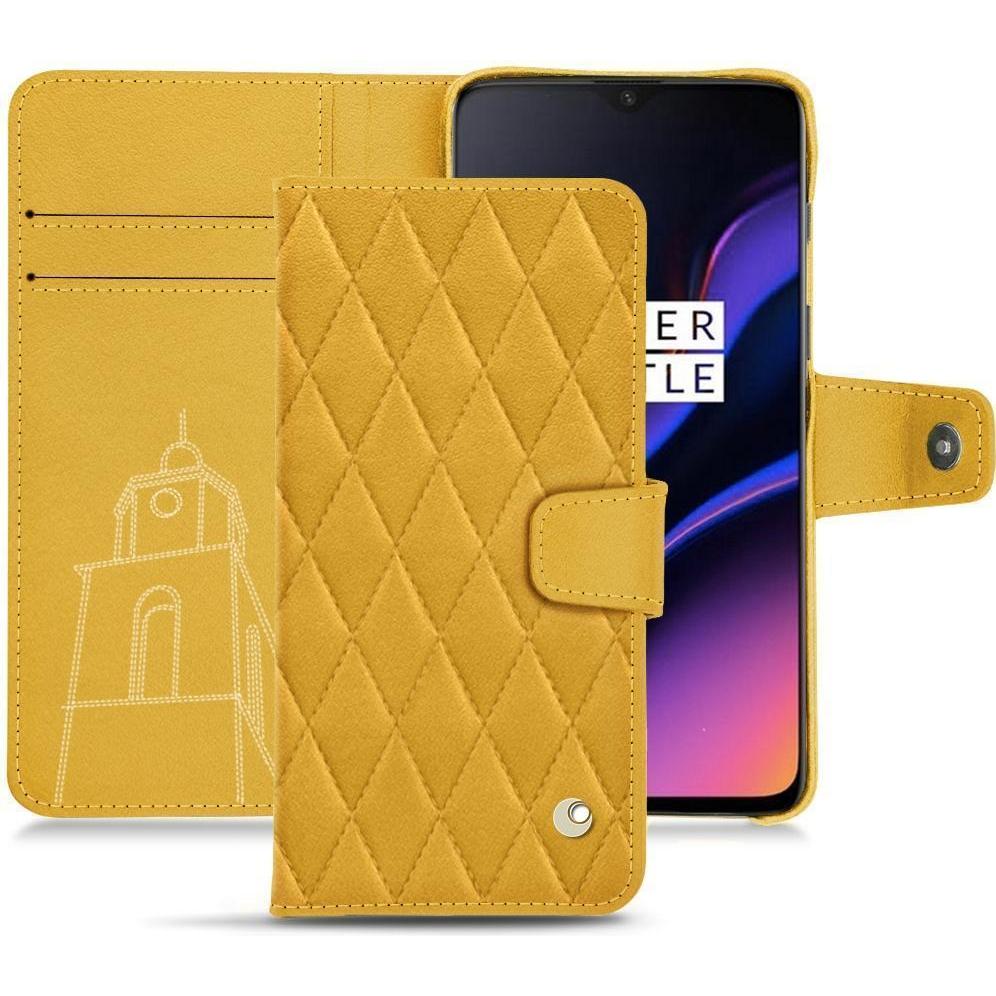 Noreve Lederschutzhülle Wallet (OnePlus 6T), Smartphone Hülle, Orange