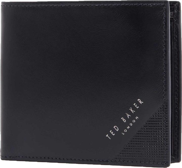 Actual product image Ted Baker Embossed Corner Leather Bifold Coin Wallet