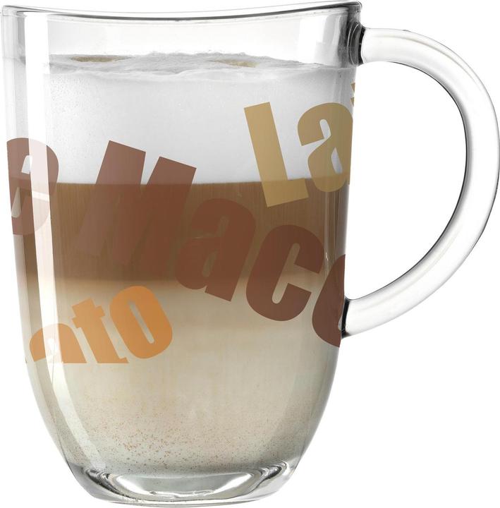Image du produit Leonardo Latte Macchiato-Glas Napoli mit Text 3.8 dl, Transparent (380 ml, 6 x)
