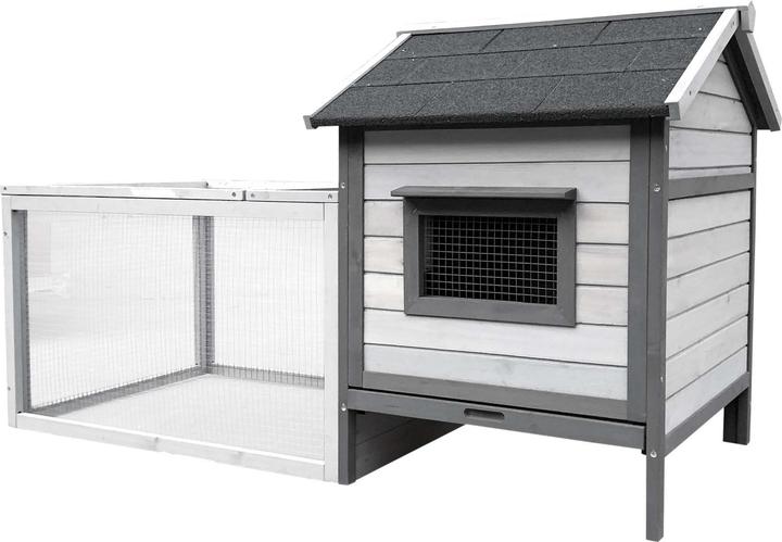 Actual product image Wiltec Rabbit hutch 1460x750x830mm Free-range enclosure Rabbit cage Small animal hutch