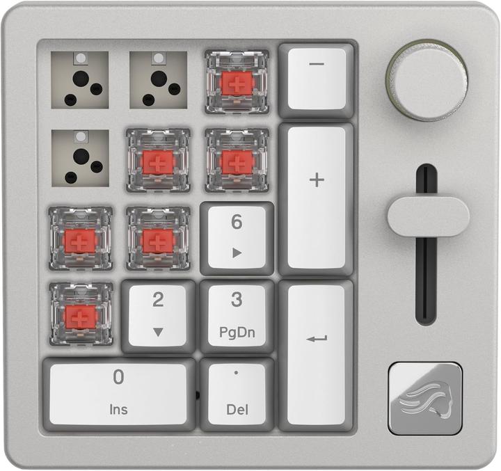 Actual product image Glorious GMMK Wireless Numpad - Fox Switches, grey/white (DE, Cable, Wireless)