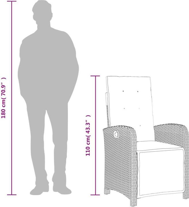 Actual product image vidaXL Garden furniture dining set garden set seating group 5 pcs. beige poly rattan (80 cm)