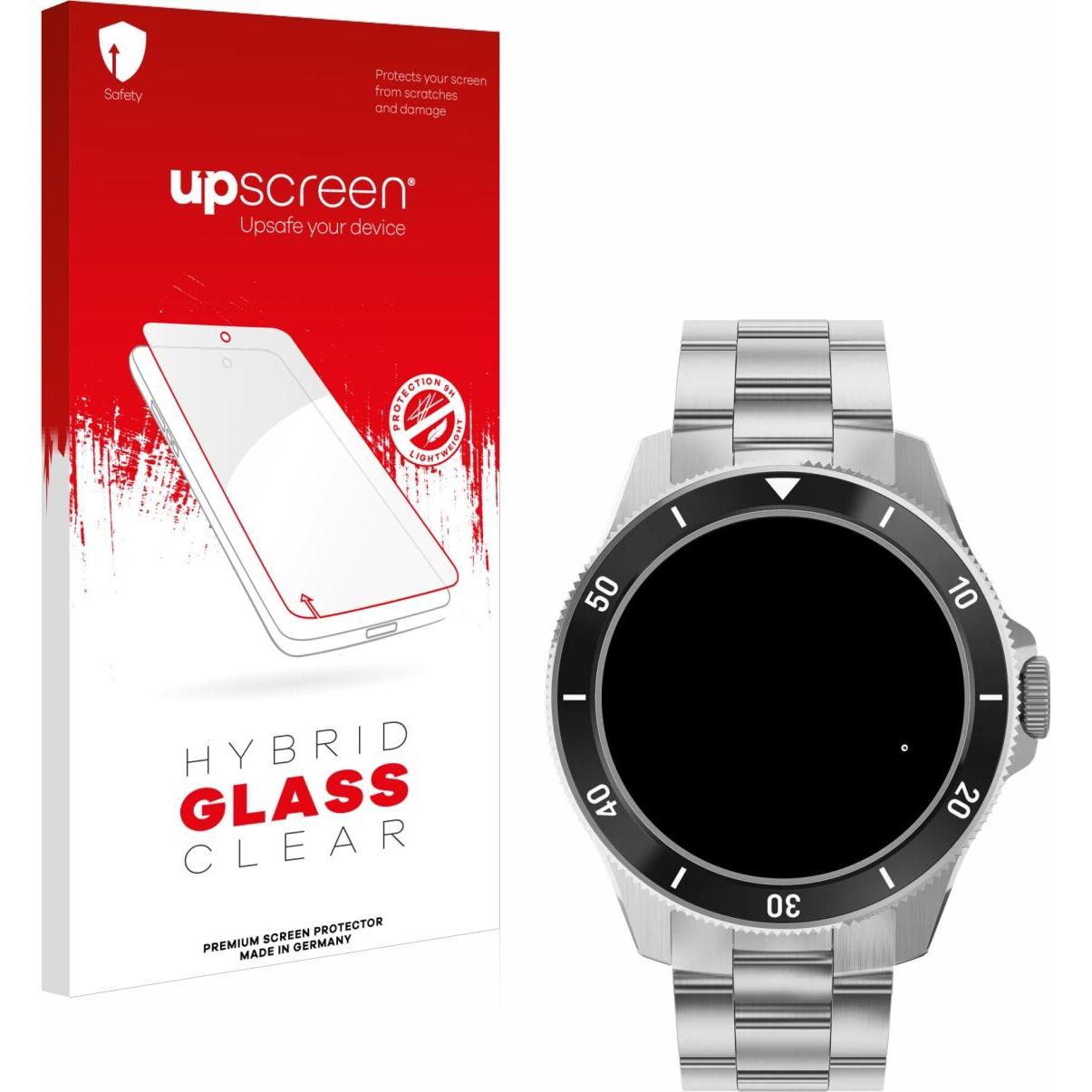 upscreen Scratch Shield Panzerglasfolie, Smartwatch Schutzfolie, Transparent