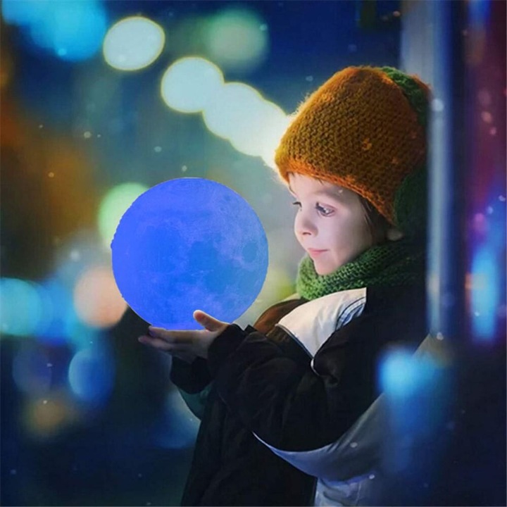 Image du produit Cover-Discount Lampe multicolore LED Lune 3D