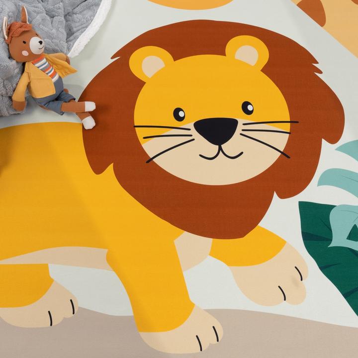 Produktbild TT Home Kinderzimmerteppich Teppich Junge Mädchen Kinderteppich Rutschfest Zoo Tiere (220 x 160 cm)