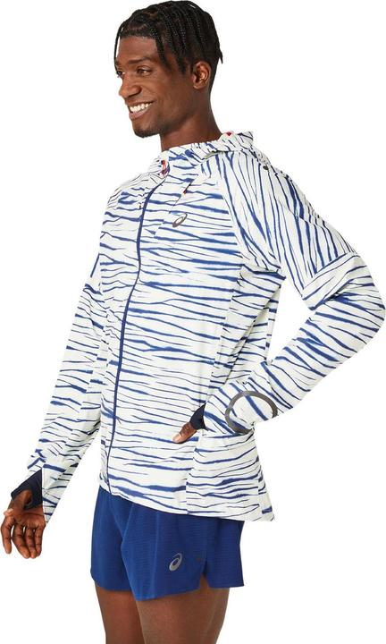 Actual product image ASICS Performance Metarun Shibori Wat Jacket Men Birch/Blue Expanse (M)