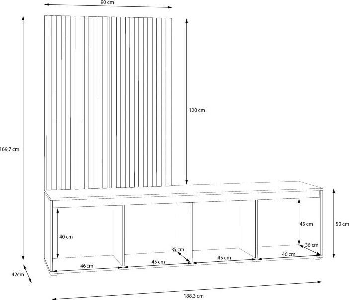 Produktbild Forte Skelpe (188.30 x 42 x 169.70 cm)
