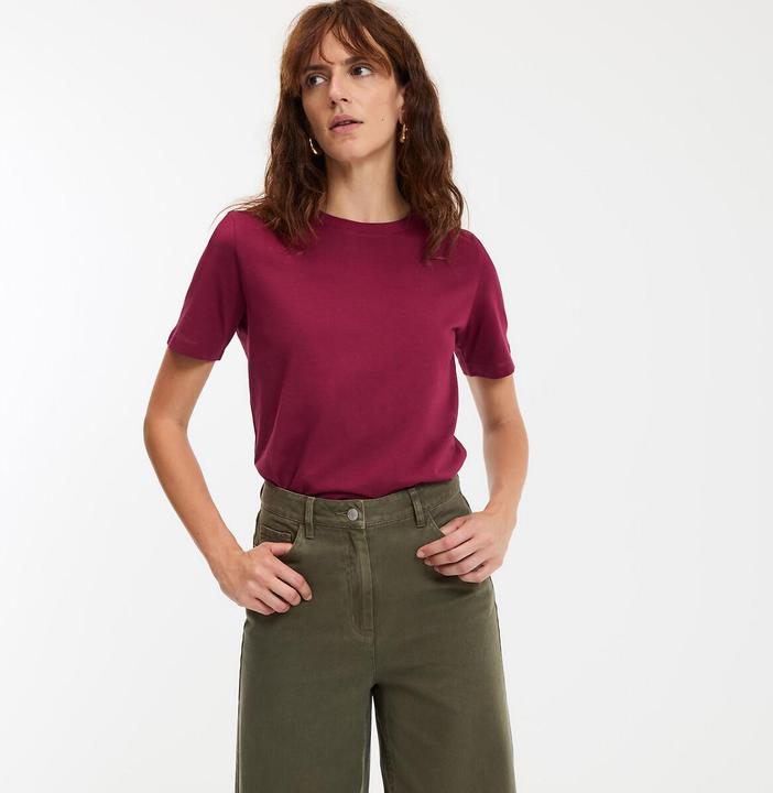 Produktbild La Redoute Collections T-Shirt mit rundem Ausschnitt und kurzen Ärmeln (S)