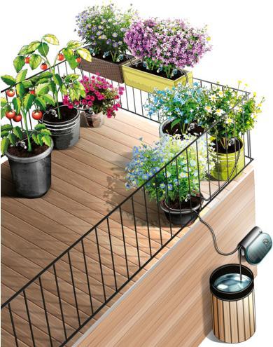 Produktbild Gardena Solar-Bewässerung AquaBloom L Set (Tropfbewässerung Set)