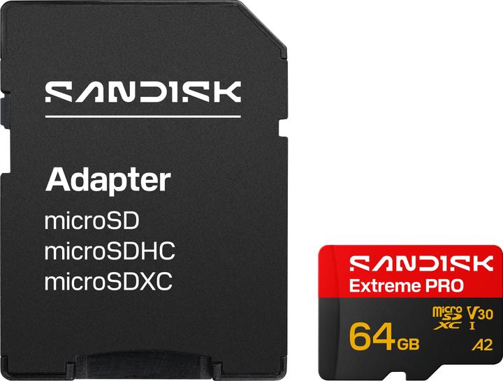 Produktbild SANDISK Extreme Pro microSDXC 64GB (64 GB, microSDXC, U1, UHS-I)
