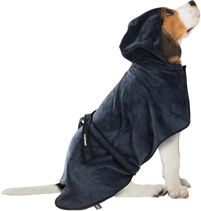 Produktbild Fluffino Bademantel Beige / Blau, S (S, Hundebademantel)