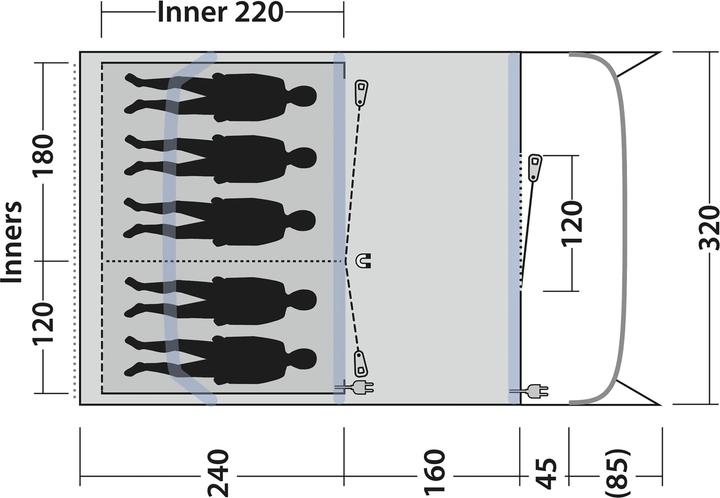 Actual product image Outwell - Monterey 5 Air - Blue - 5-person (Tunnel tent, 21.70 kg, 5 persons)