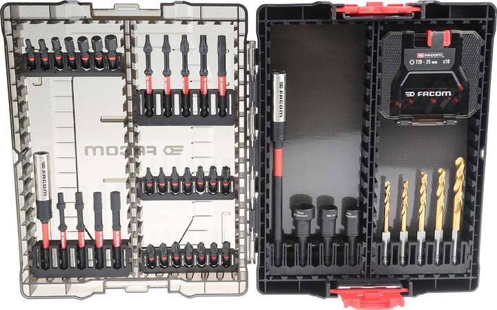 Produktbild Facom Sechskant, Phillips, Pozidriv, Torx Bitsatz schlagfest, 50teilig, Länge 25 mm, 63 mm