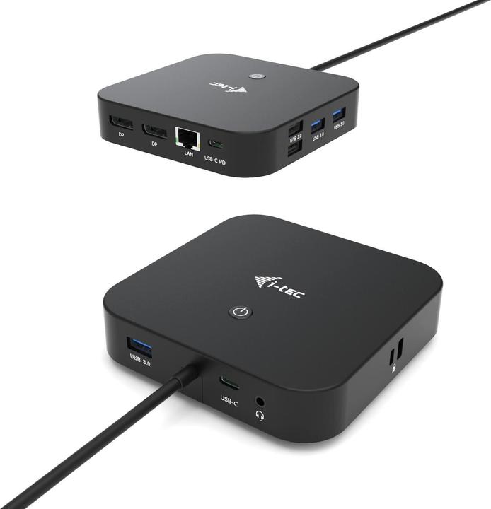 Actual product image i-tec Dual DP USB-C Power Delivery 4k Dock (USB-C, 3 Ports)