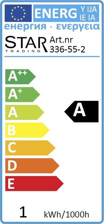 Label énergétique Star Trading G45 (E27, 1 W, 15 lm, 1 x, G)