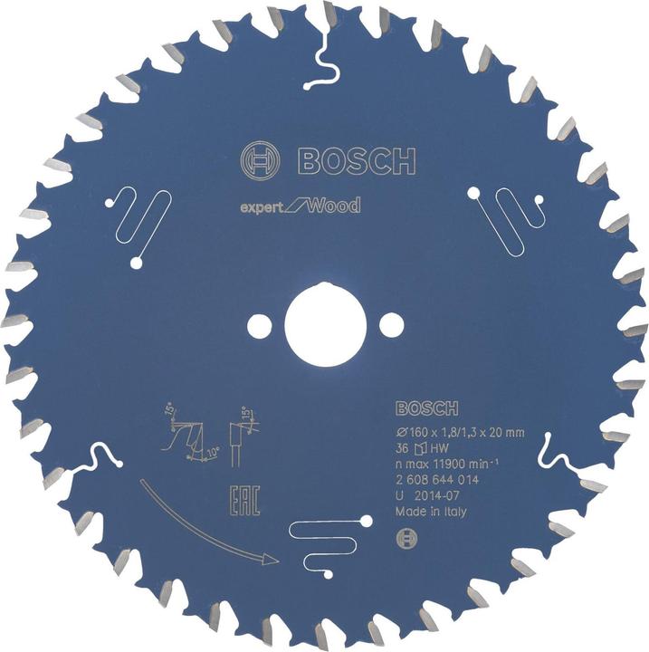 Produktbild Bosch Professional Zubehör Kreissägeblatt Expert for Wood, 160 x 20 x 1,8 mm, 36