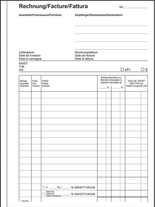 Immagine prodotto Favorit Fatture del libro copia carbone con carta autocopiante (100 x)