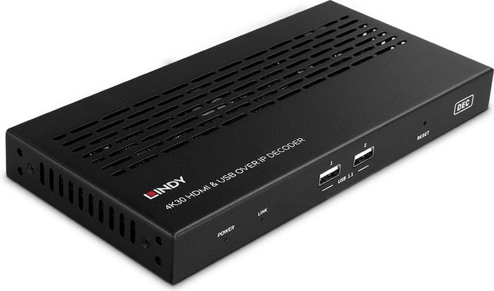 Actual product image Lindy HDMI & USB over IP Decoder Multicast & Videowall
