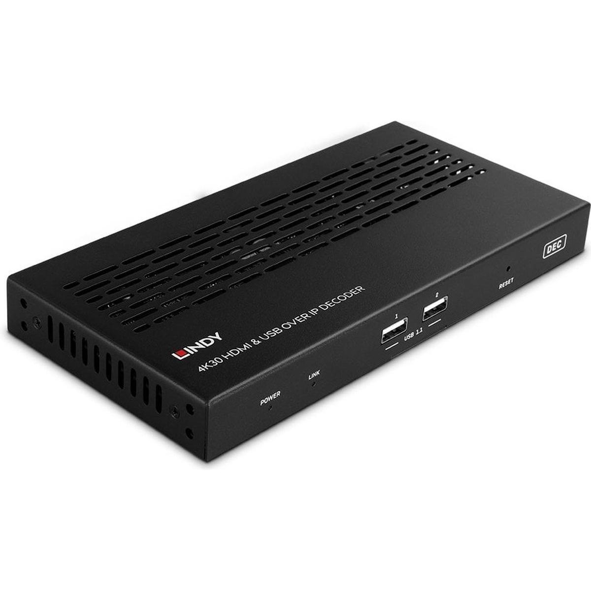 Lindy HDMI & USB over IP Decoder Multicast & Videowall (38397)