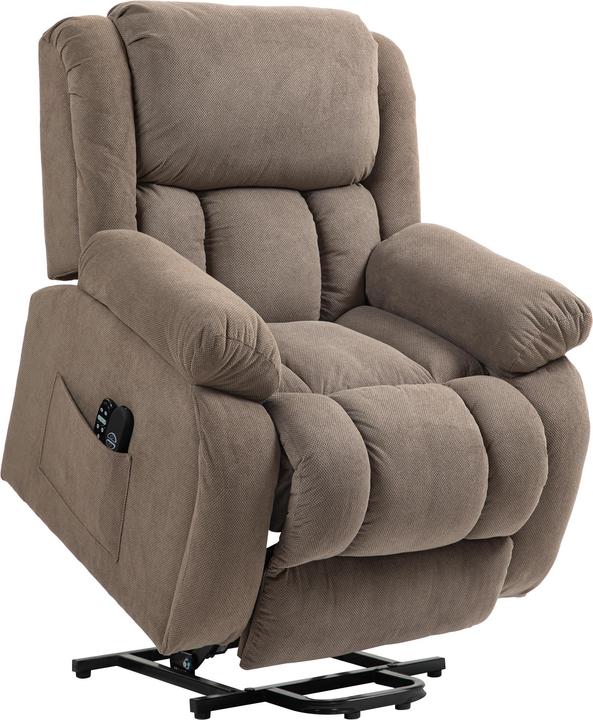 Immagine prodotto Homcom Fernsehsessel mit Aufstehhilfe Samt Braun