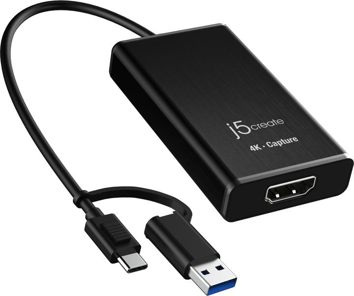 j5Create JVA11-N Adattatore di acquisizione HDMI™ 4K, Nero, USB 3.2 Gen 1 (3.1 Gen 1), 3840 x 2160 P (Windows, Android)