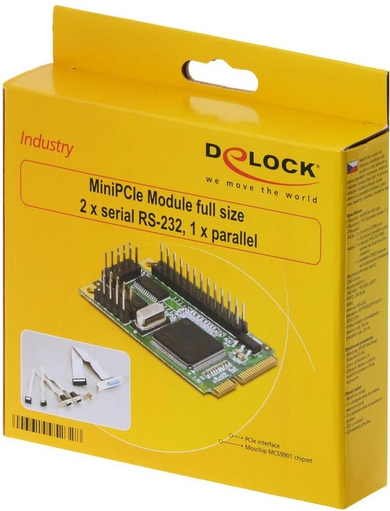 Produktbild Delock 95232 - Mini PCIe I/O PCIe Full Size 2x Seriell RS-232, 1x Parallel