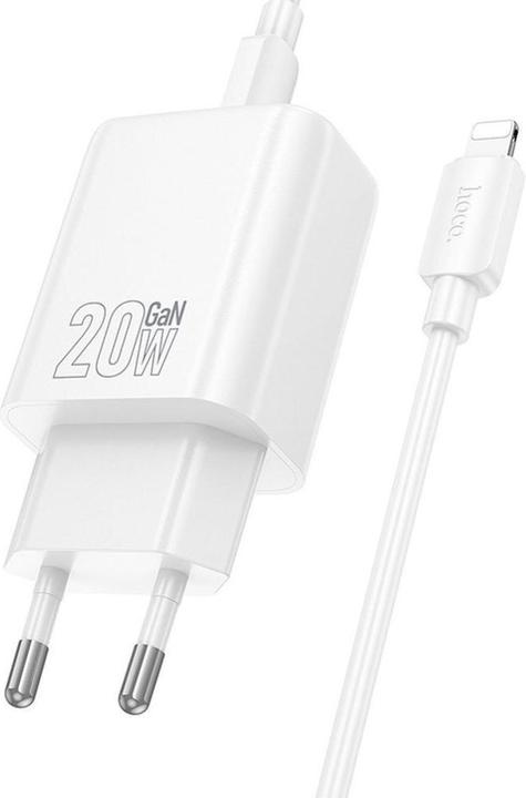 Image du produit Hoco Adapter wall charger USB A + Type C + cable Type C to Lightning PD QC3.0 3A 20W N61 white (5 W)