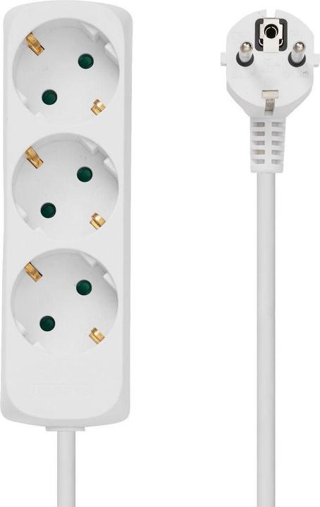 Produktbild MicroConnect 3-way Schuko Socket 1.5M White (3x, CEE 7/3, 1.50 m)