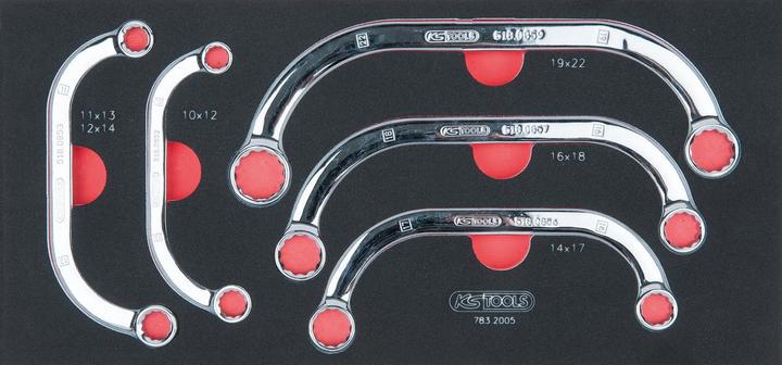 Actual product image KS Tools SCS CHROMEplus Starter and block wrench set, insert 1/3 thrust, 5 parts