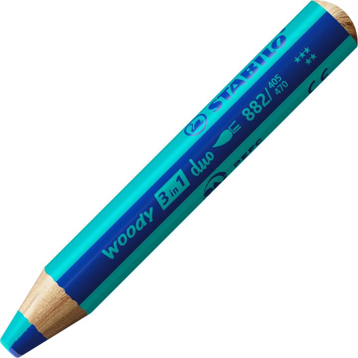 Immagine prodotto STABILO Woody 3 In 1 Duo Blu/Turchese (Blu, Turchese, 1 x)