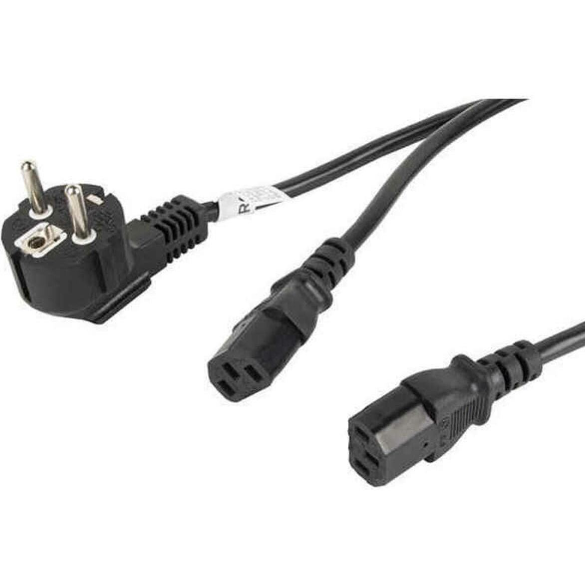 Lanberg CA-C13C-13CC-0018-BK (2 m), Stroomkabel, Zwart