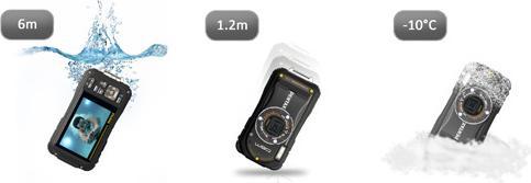 Actual product image Pentax Optio W90, 12MP, 5x Zoom, Waterproof, Black