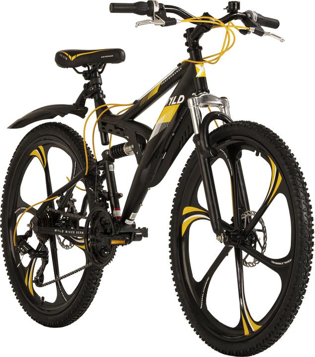 Wyld Mountainbike Fully 26" Bliss schwarz-gelb 21 Gänge RH 47 cm Magnesium-Laufräder (47 cm)