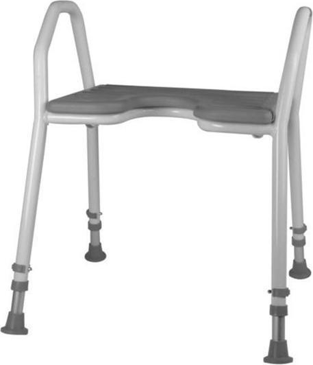 Mobilex Tabouret de douche avec ouverture hygiénique et coussin d'assise souple 52 cm (150 kg)